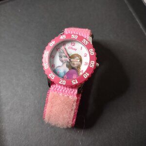 Disney Frozen Anna & Elsa Pink Velcro Band Watch